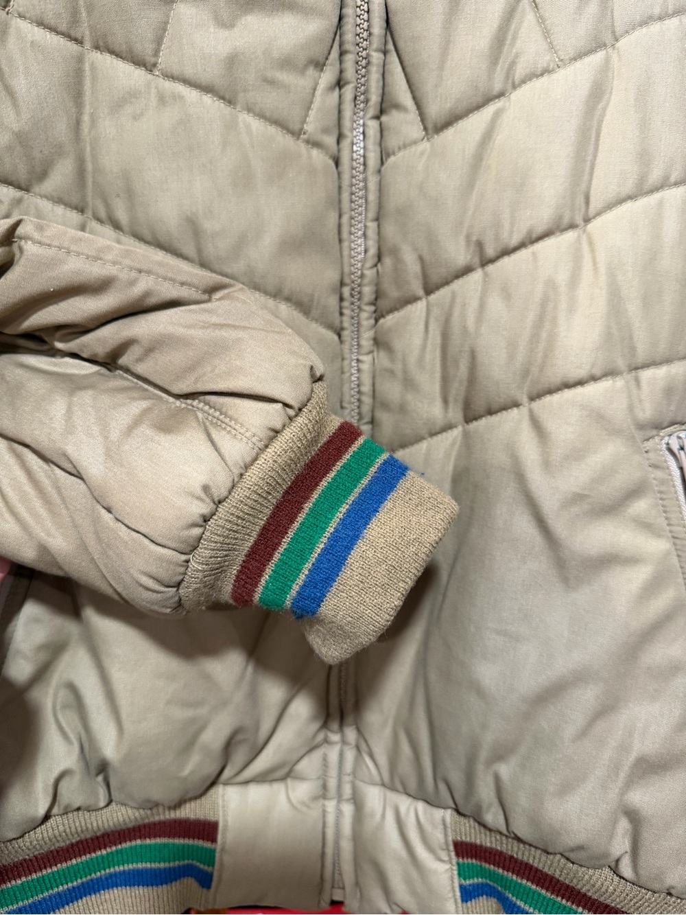 Vintage Pacific Trail Convertible Puffer Jacket Zip Off Sleeves Women’s M Tan - Picture 6 of 13